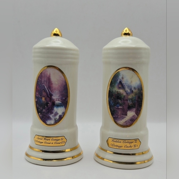 Avon Other - Thomas Kinkade Avon China Cottage Salt Pepper Shakers Gold Trim